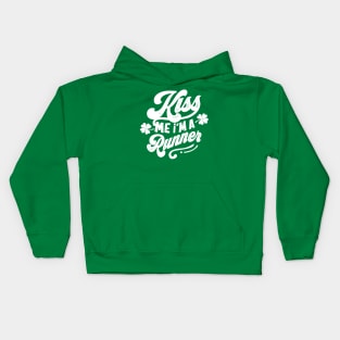 Kiss Me I'm a Runner St Patrick's Day Kids Hoodie